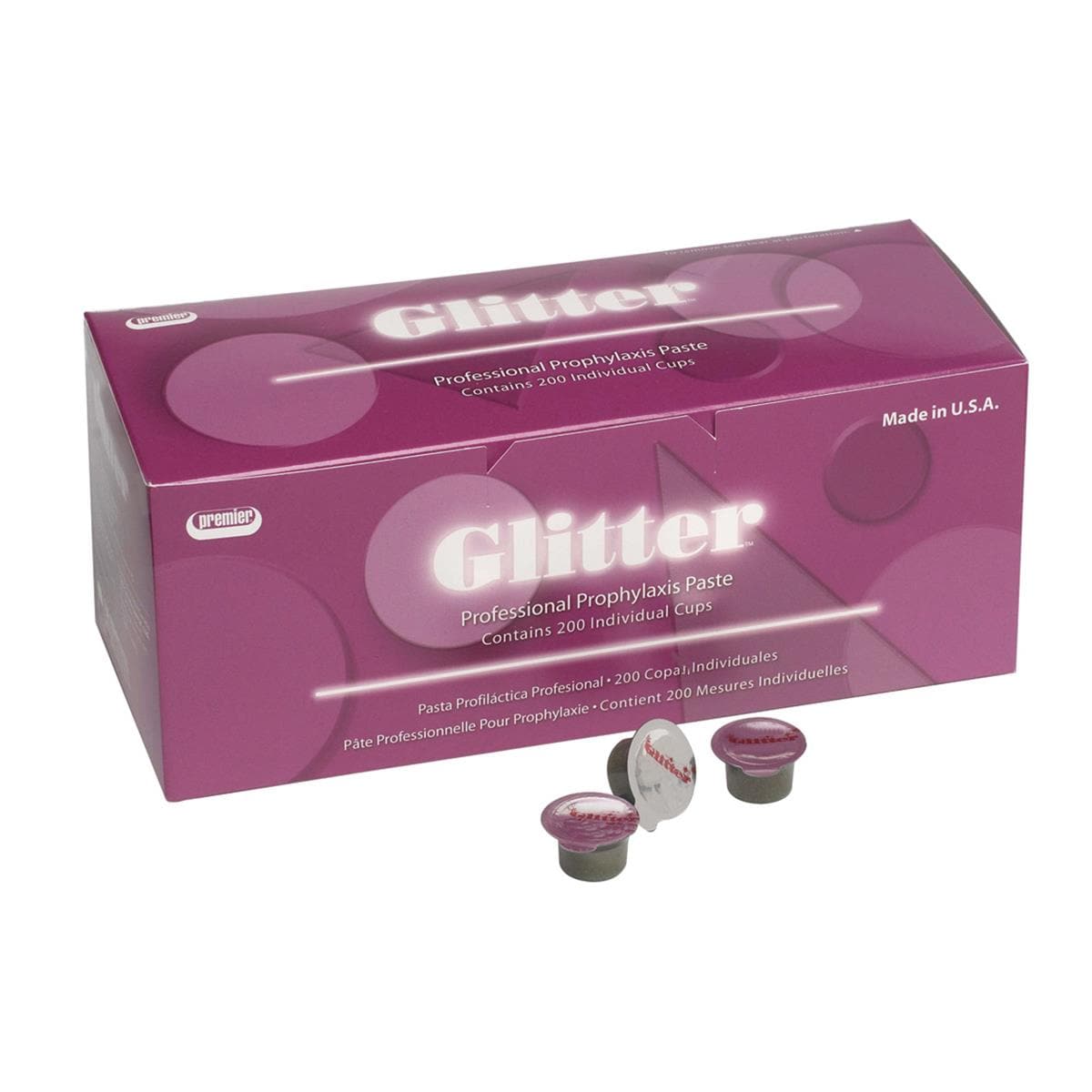 Glitter Prophy Paste NaF Cherry Medium Cups 200pk