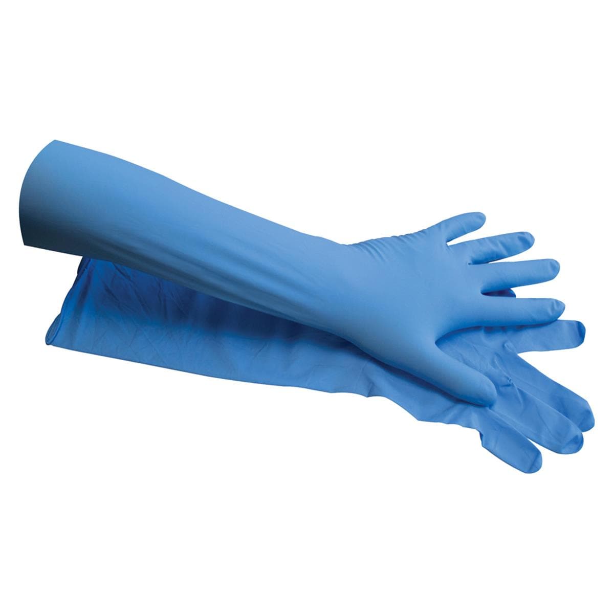 HS Gloves Nitrile 16in Long Extra Protection Blue Extra Large 50pk
